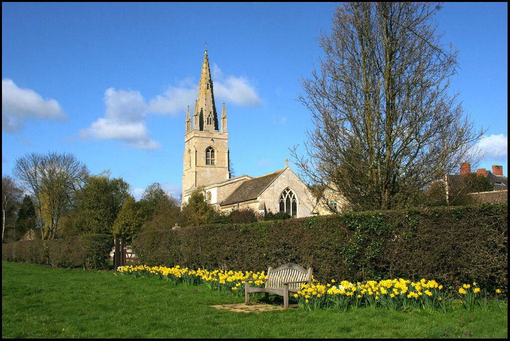 St Andrew's Church, West Deeping, in spring